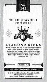 2015 Panini Diamond Kings - DK Minis #145 Willie Stargell Back