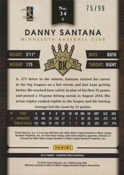 2015 Panini Diamond Kings - Framed Blue #34 Danny Santana Back