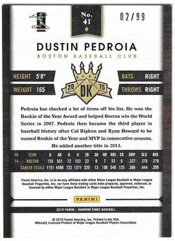 2015 Panini Diamond Kings - Framed Blue #41 Dustin Pedroia Back