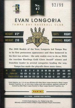 2015 Panini Diamond Kings - Framed Blue #47 Evan Longoria Back