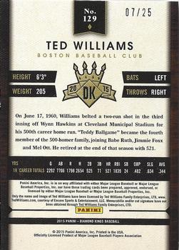 2015 Panini Diamond Kings - Gold #129 Ted Williams Back