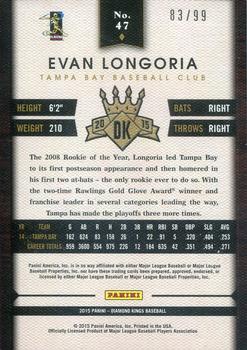 2015 Panini Diamond Kings - Silver #47 Evan Longoria Back