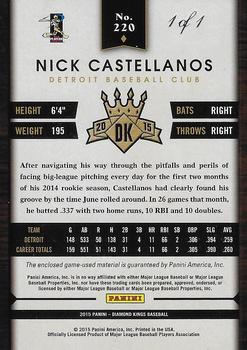 2015 Panini Diamond Kings - DK Black Materials #220 Nick Castellanos Back