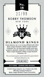2015 Panini Diamond Kings - DK Minis Materials #18 Bobby Thomson Back