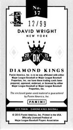 2015 Panini Diamond Kings - DK Minis Materials #37 David Wright Back