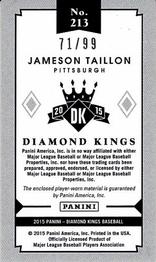 2015 Panini Diamond Kings - DK Minis Materials #213 Jameson Taillon Back