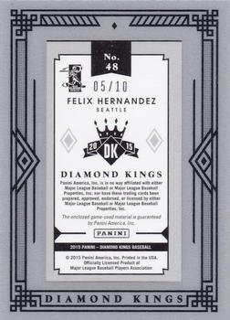 2015 Panini Diamond Kings - DK Minis Materials Framed Prime #48 Felix Hernandez Back