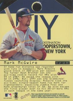 1998 SkyBox E-X2001 - Destination Cooperstown #8 DC Mark McGwire Back