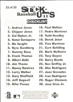 1998 Collector's Choice - Stick-Ums #23 Tony Gwynn Back
