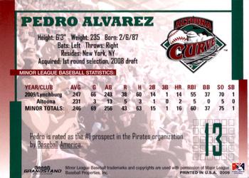 2009 Grandstand Altoona Curve #NNO Pedro Alvarez Back
