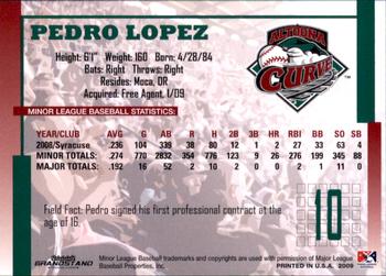 2009 Grandstand Altoona Curve #NNO Pedro Lopez Back