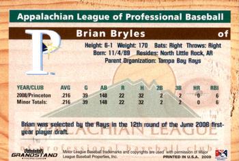 2009 Grandstand Appalachian League Top Prospects #NNO Brian Bryles Back