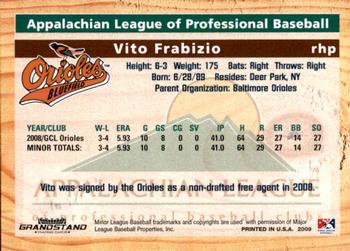 2009 Grandstand Appalachian League Top Prospects #NNO Vito Frabizio Back