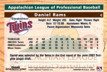 2009 Grandstand Appalachian League Top Prospects #NNO Daniel Rams Back