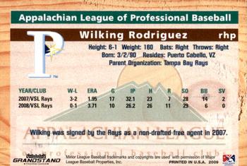 2009 Grandstand Appalachian League Top Prospects #NNO Wilking Rodriguez Back
