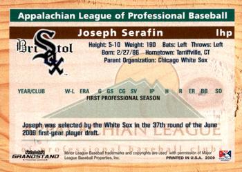 2009 Grandstand Appalachian League Top Prospects #NNO Joseph Serafin Back