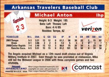 2009 Grandstand Arkansas Travelers #NNO Michael Anton Back