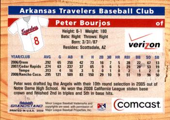 2009 Grandstand Arkansas Travelers #NNO Peter Bourjos Back