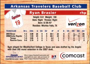 2009 Grandstand Arkansas Travelers #NNO Ryan Brasier Back