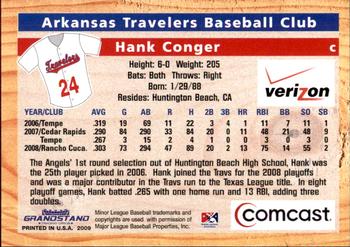 2009 Grandstand Arkansas Travelers #NNO Hank Conger Back