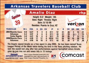 2009 Grandstand Arkansas Travelers #NNO Amalio Diaz Back