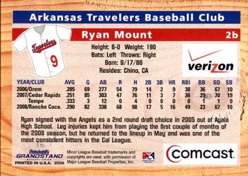2009 Grandstand Arkansas Travelers #NNO Ryan Mount Back