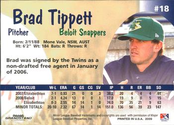 2009 Grandstand Beloit Snappers #NNO Brad Tippett Back