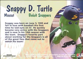 2009 Grandstand Beloit Snappers #NNO Snappy D. Turtle Back