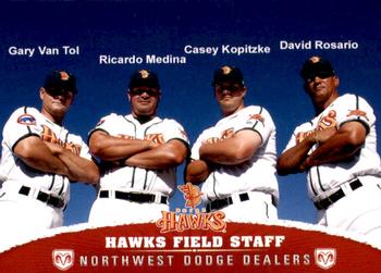 2009 Grandstand Boise Hawks #NNO Hawks Field Staff (Gary Van Tol / Ricardo Medina / Casey Kopitzke / David Rosario) Front