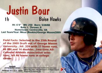 2009 Grandstand Boise Hawks #NNO Justin Bour Back