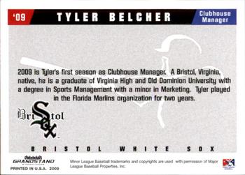 2009 Grandstand Bristol White Sox #NNO Tyler Belcher Back
