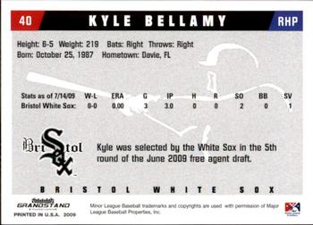 2009 Grandstand Bristol White Sox #NNO Kyle Bellamy Back