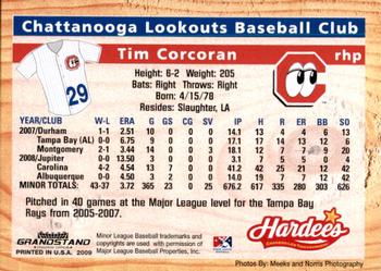 2009 Grandstand Chattanooga Lookouts #NNO Tim Corcoran Back