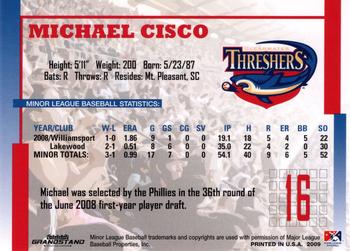 2009 Grandstand Clearwater Threshers #NNO Michael Cisco Back