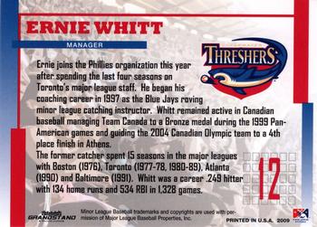 2009 Grandstand Clearwater Threshers #NNO Ernie Whitt Back