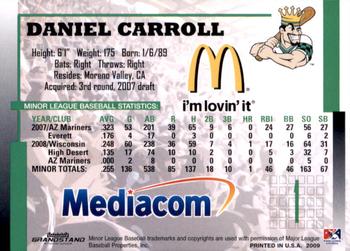 2009 Grandstand Clinton LumberKings #NNO Daniel Carroll Back