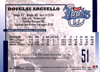 2009 Grandstand Corpus Christi Hooks #NNO Douglas Arguello Back