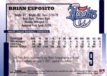 2009 Grandstand Corpus Christi Hooks #NNO Brian Esposito Back
