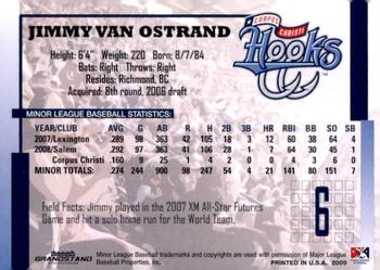 2009 Grandstand Corpus Christi Hooks #NNO Jimmy Van Ostrand Back