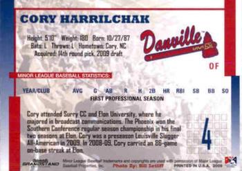 2009 Grandstand Danville Braves #NNO Cory Harrilchak Back
