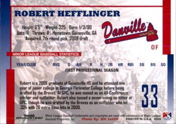 2009 Grandstand Danville Braves #NNO Robert Hefflinger Back