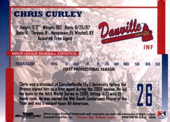 2009 Grandstand Danville Braves Update #NNO Chris Curley Back