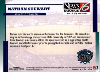 2009 Grandstand Eugene Emeralds #NNO Nathan Stewart Back