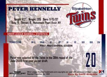 2009 Grandstand Elizabethton Twins #NNO Peter Kennelly Back