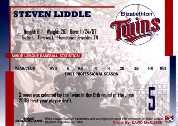 2009 Grandstand Elizabethton Twins #NNO Steven Liddle Back