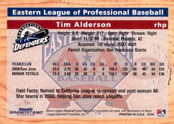 2009 Grandstand Eastern League Top Prospects #NNO Tim Alderson Back