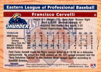 2009 Grandstand Eastern League Top Prospects #NNO Francisco Cervelli Back