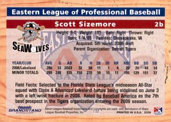 2009 Grandstand Eastern League Top Prospects #NNO Scott Sizemore Back