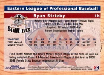 2009 Grandstand Eastern League Top Prospects #NNO Ryan Strieby Back