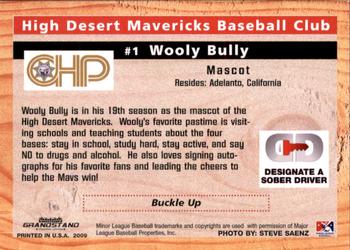 2009 Grandstand High Desert Mavericks #NNO Wooly Bully Back